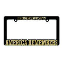 America Remembers Vets And 911 Proud American Usa License Plate Frame - £4.94 GBP