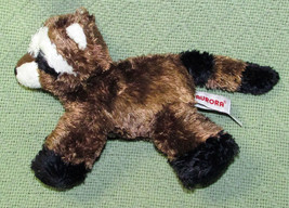 Aurora World Flopsies 6&quot; Raccoon B EAN Bag Flopsie Stuffed Animal Brown Black Toy - £4.45 GBP