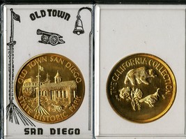 VINTAGE OLD TOWN SAN DIEGO PROOF LIKE BRONZE MEDAL 39MM IN PLASTIC CASE - £7.82 GBP