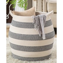 Woven Baskets For Storage(17&quot;X17&quot;),Large Cotton Rope Basket Woven Baby Laundry H - £43.94 GBP