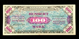 1944 WWII Germany Allied Occupation Military Currency 100 Mark Banknote - S011 - £43.96 GBP