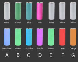 20oz Tumblers Glow in the Dark Blank White Red Coral Blue Green or Pink ... - $6.82