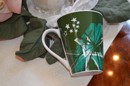 * Starbucks Coffee Co. 2014 Green White Abstract Geometric Ceramic 12 oz. Cup  - £13.37 GBP