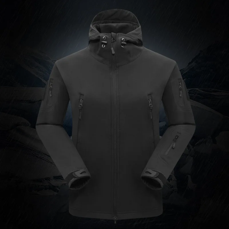  Winter  Jacket Men Outdoor Waterproof skin Soft  Jacket Hooded Windbreakers Kee - £134.90 GBP