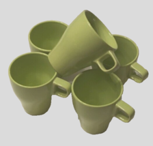 $20 Ikea Fargrik Ceramic Lime Green Coffee Tea Hook Mugs 19894 Vintage Lot 5 - £18.54 GBP