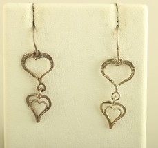 Silpada Spread Love Double Heart 925 Sterling Silver Earrings - £39.56 GBP