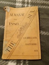 The Baltimore Sun 1880 Almanac A.S. Abell &amp; Co Maryland Antique Booklet - $9.49