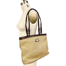 ETIENNE AIGNER HANDBAG PAPER STRAW SHOULDER BAG TOTE 80s Vintage - $39.55