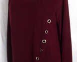 Vintage WEAR ABOUTS Burgundy Top Silver Tone Grommet Casual Crossover S ... - £11.90 GBP