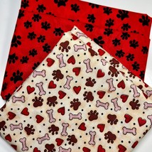 Pawprints Fabric 2 Pack Dog Bones Fabric Hearts Dog Lover Fabric 100% Cotton - £13.97 GBP