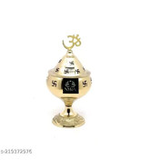 Brass Jali Akhand Jyoti Deep with Stand, Cover &amp; Om Diya/Oil Lamp in 100... - €23,73 EUR