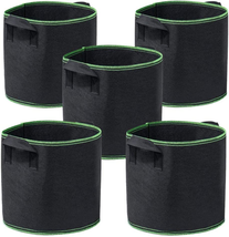 Garden4Ever 5-Pack 5 Gallon Grow Bags Heavy Duty Container Thickened Non... - £20.33 GBP