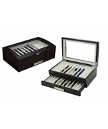 Decorebay Executive Double Drawer Wooden Grain 20 Fountain Pen with Glass - £78.62 GBP