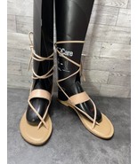 ASOS Women Shoes Brown Pink 6M Leather Toe Thong Casual Lace Up Toe Loop... - $26.91 CAD