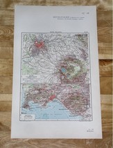 1924 ORIGINAL VINTAGE MAP OF VICINITY OF ROME NAPLES NAPOLI VESUVIUS / I... - $27.96