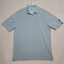 Oxford Golf Shirt Polo Mens Sz XL Blue White Striped Short Sleeve Casual - $19.87