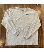Carhartt Men’s Henley Long Sleeve Shirt Loose Fit Heavyweight Pocket Gra... - $336.39 MXN