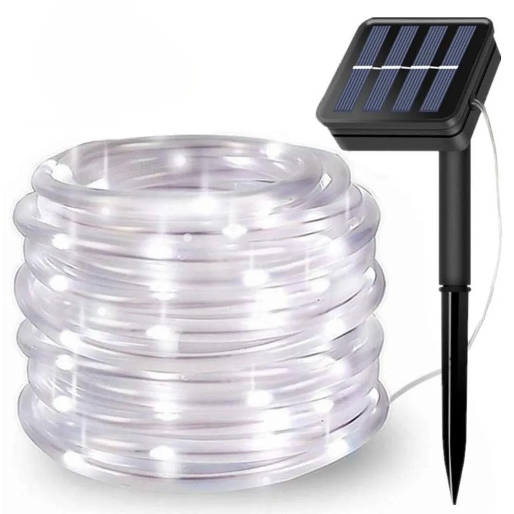 LED Solar Rope Christmas  String Lights Waterproof Fairy Gar Garden Gar For Holi - £114.65 GBP