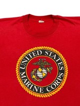 Single Stitch USMC Marine Corps Red EGA Inspector Instructor Staff TShirt VTG - £9.47 GBP