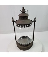 Vintage Gothic Medieval Lantern 16 Inch Tall Metal &amp; Glass - $199.00