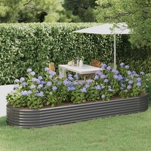 Garden Raised Bed Grey Powder-coated steel 126.8 x 39.4 x 14.2 in - $266.35 CAD