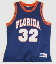 Vintage 90s Florida Gators #32 NCAA Majestic SEC Blue Basketball Jersey XL - $45.43