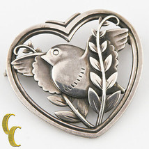 Vintage Georg Jensen Sterling Silver Dove and Olive Branch Pin #239 13.1 grams - £515.15 GBP