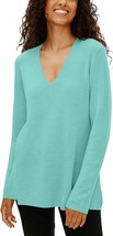 Eileen Fisher Womens 1X Sea Green V Neck Sweater NWT AF17 - £113.07 GBP