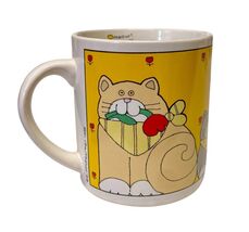 Cats Meow Mug Yellow NOS Vintage 1986 Korea Get Well Gift Mothers Day - $7.92