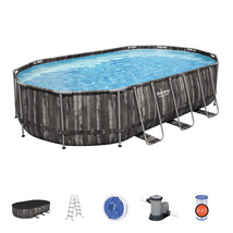 Bestway Power Steel 20&#39; x 12&#39; x 48&quot; Oval Above Ground Outdoor Swimming P... - $1,279.64