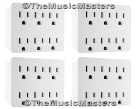 (4) Electrical Socket 6-Way Power Splitter 6 Outlet AC Wall Plug Adapter... - £17.85 GBP