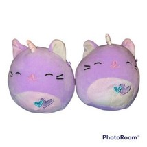 2x Squishmallows Courtney Caticorn Purple Cat Unicorn 6&quot; KellyToy Plush Stuffy - £17.66 GBP