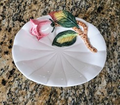 Vintage FITZ AND FLOYD Ceramic Single Rose SOAP/VANITY/TRINKET DISH - $276.61 MXN