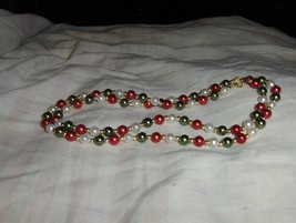 &quot;Christmas Glass Pearls&quot; necklace - $3.00