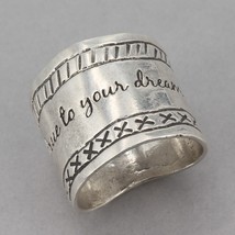 Retired Silpada Sterling Be True To Your Dreams Wide Band Ring R1820 Size 5.75 - $39.99