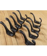 10 Vintage Style Cast Iron Wall Coat Hooks Hall Tree 3&quot; Black **ROUGH CA... - $514.19 MXN
