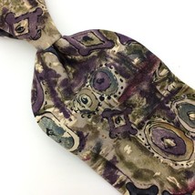 Bass Tie Olive-Green Purple Gray Imported 100% Silk Necktie Abstract Men I21-132 - £12.55 GBP