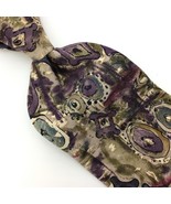 Bass Tie Olive-Green Purple Gray Imported 100% Silk Necktie Abstract Men... - £12.38 GBP