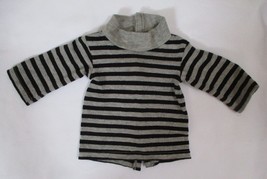 Friends Boutique Madame Alexander Black &amp; Gray Striped Shirt - £4.69 GBP