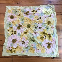 DKNY 90s Style Pink Yellow Pastel Green Cotton Floral Daisy Sunflowers S... - $24.99