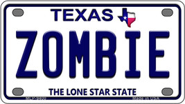 Zombie Texas Novelty Mini Metal License Plate Tag - £11.76 GBP