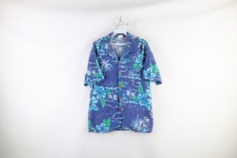 Vtg 70s Streetwear Mens Large Faded Flower Collared Hawaiian Button Shirt USA - £47.44 GBP