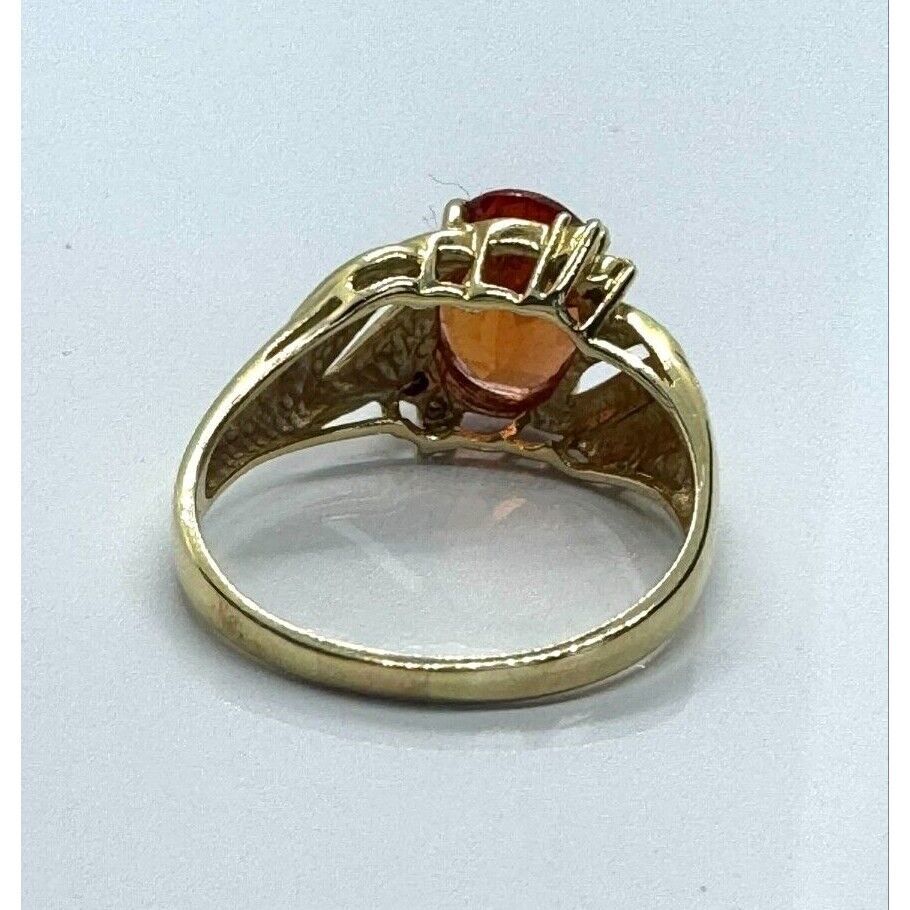 14K YELLOW GOLD PINK SAPPHIRE AND DIAMOND RING SIZE 8.5 SKY Item image 8
