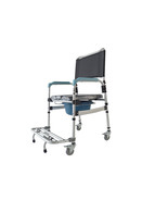Toilet Wheelchair  Rolling Shower Chair Aluminum Alloy Commode Transport... - £109.38 GBP