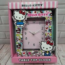 Sanrio Hello Kitty Accutime Table Top Square Clock Pink Battery Powered NIB - $20.15