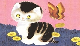 Cute Kitten with Butterfly Refrigerator Magnet #60 - $7.99