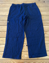 Susan Graver NWOT Women’s Easy Linen Utility Crop Pants Size L Tall navy H1 - £15.81 GBP