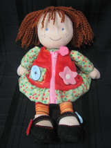 Carters Learn to button, zip, snap crinkle dress doll brown pig tails Curly hair - £28.65 GBP