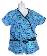 UA Scrubs Scrub Top Size Medium blue With Sea Creatures, Front Pockets &amp;... - $15.04