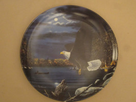 Bald Eagle Collector Plate Midnight Duty Jim Hansel Camping Wildlife - £24.67 GBP